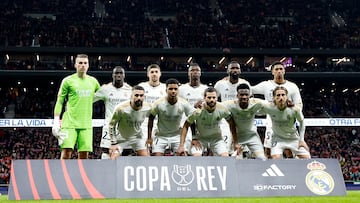 El once inicial del Real Madrid en la eliminatoria de octavos de final de la Copa del Rey de la pasada temporada contra el Atlético.