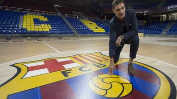 Presentacion de Georgios Bartzokas como nuevo entrenador del Barcelona.