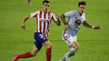 Manu Sánchez jugando con el Atlético ante el Celta