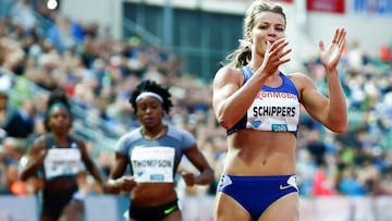 Dafne Schippers wins the women&#039;s 200 meters in Oslo. 
