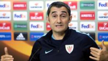 Ernesto Valverde, técnico del Athletic, en rueda de prensa.