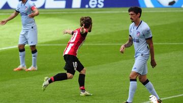Muniain celebra el gol al Atlético.