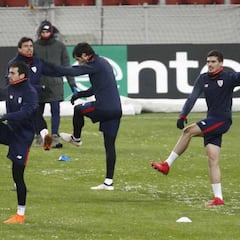 El Athletic entrena en Moscú con 12 grados bajo cero