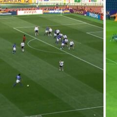 De película: marcan el mismo gol que Ronaldinho en el Mundial 2002