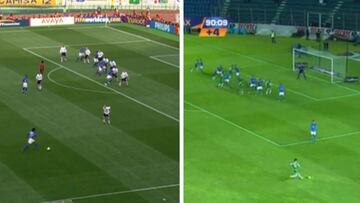 De película: marcan el mismo gol que Ronaldinho en el Mundial 2002