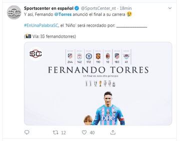 El mundo del deporte da las gracias a Fernando Torres