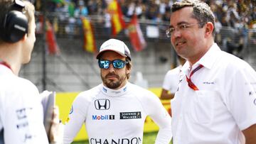 Fernando Alonso y Eric Boullier.