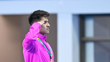 Rodrigo Diego, Osmar Olvera of Mexico during the Mens 3m Springboard Final diving competition at the XIX Pan American Games Santiago de Chile 2023, at Aquatic Center, on October 23, 2023.
<br><br>
Rodrigo Diego, Osmar Olvera de Mexico durante la competencia de Clavados Trampolin 3m Final Masculino en los XIX Juegos Panamericanos Santiago de Chile 2023, en el Centro Acuatico, el 23 de octubre de 2023.