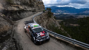 Elfyn Evans (GB) and Scott Martin (GB) of team TOYOTA GAZOO RACING WRT are seen performing during the World Rally Championship Monte-Carlo in Gap, France on January 25, 2025. // Jaanus Ree / Red Bull Content Pool // SI202501250163 // Usage for editorial use only //