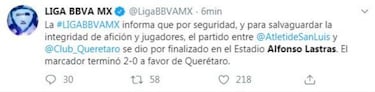 La violencia reaparece en el Atlético de San Luis vs Querétaro