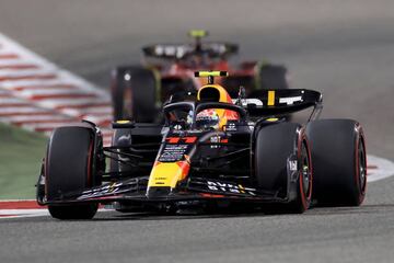 BAHRAIN, BAHRAIN - MARCH 05: Sergio Perez of Mexico driving the (11) Oracle Red Bull Racing RB19 on track during the F1 Grand Prix of Bahrain at Bahrain International Circuit on March 05, 2023 in Bahrain, Bahrain. (Photo by Peter Fox/Getty Images)