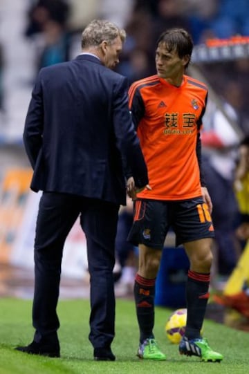 David Moyes y Sergio Canales.