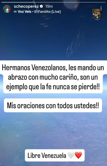El mensaje de ‘Checo’ Pérez para todo el pueblo venezolano 