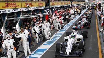 Imagen del pit lane en el GP de Australia 2015.