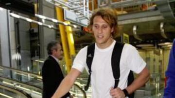 Forlán, en el aeropuerto.