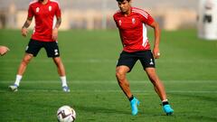 Matias Arezo durante un entrenamiento.