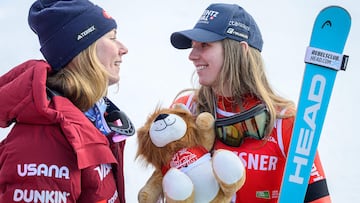 Mikaela Shiffrin y Camille Rast en Kranjska Gora.