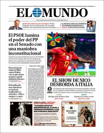 España es una fiesta, bravissimo... las portadas en prensa tras la victoria ante Italia