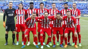 El once que presentó el Atlético ante el Getafe.
