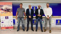 Presentaci&oacute;n en el Gran Canaria Arena, con la presencia del consejero de Deportes del Cabildo de Gran Canaria, Francisco Castellano; el concejal de Deportes del Ayuntamiento de Las Palmas de Gran Canaria, Aridany Romero; y el organizador de la prueba, Bj&ouml;rn Dunkerbeck.