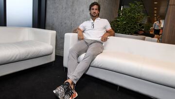 Feliciano López posa para AS en la zona de jugadores del Mutua Madrid Open.