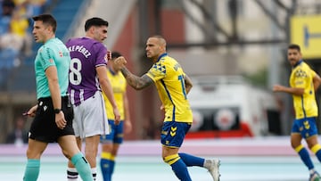 Sandro celebra un gol con Las Palmas.