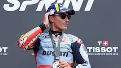 Austin (United States), 13/04/2024.- Spanish rider Marc Marquez of the Gresini Racing MotoGP Team puts his hand to his ear for the crowd after finishing second in the Sprint Race of the MotoGP category for the Motorcycling Grand Prix of The Americas at the Circuit of The Americas in Austin, Texas, USA, 13 April 2024 (Motociclismo, Ciclismo) EFE/EPA/ADAM DAVIS
