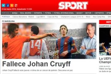 La prensa llora la muerte de Cruyff