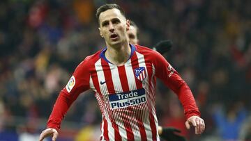 Kalinic con el Atlético.