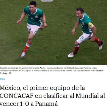 El medio de Estados Unidos recordó que el Tri es la primera selección de Concacaf en calificar al Mundial.