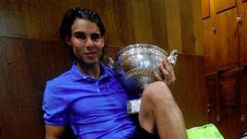 <b>EN EL VESTUARIO. </b>Nadal, ayer.