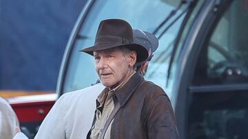 CASTELLAMMARE DEL GOLFO, ITALY - OCTOBER 18: Harrison Ford is seen on the set of "Indiana Jones 5" in Sicily on October 18, 2021 in Castellammare del Golfo, Italy. (Photo by Robino Salvatore/GC Images)