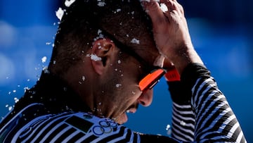 TESERO (Italy), 13/02/2026.- Allan Corona of Mexico cools down after crossing the finish line during the Men's 10km Interval Start Free of the Cross-Country Skiing competitions at the Milano Cortina 2026 Winter Olympic Games, in Tesero, Italy, 13 February 2026. (Italia) EFE/EPA/FILIP SINGER