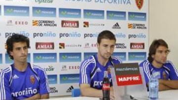 <b>TODOS UNIDOS. </b>Jorge López, Gabi y Ponzio, con el capitán como portavoz, mandaron un mensaje de unión, compromiso y optimismo ante las dos últimas jornadas.