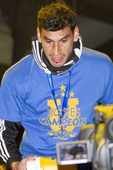 La celebración del Equipo Tigres UANL Campeon del Torneo Apertura 2015 de la Liga MX