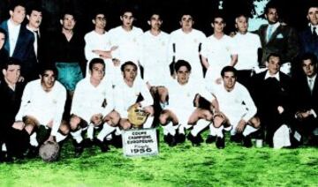 Equipo del Real Madrid que ganó Final de la Copa de Europa de 1956.