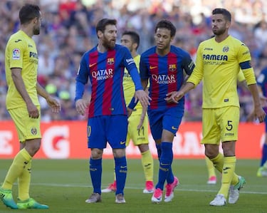 Barcelona-Villarreal match report with Neymar, Messi, Suárez goals