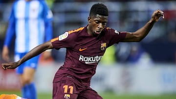 Dembélé contra el Málaga.