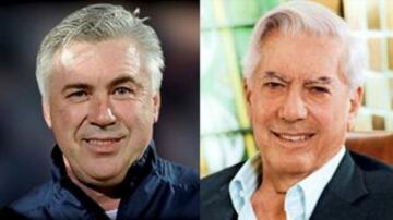 Carlo Ancelotti y Mario Vargas Llosa.
