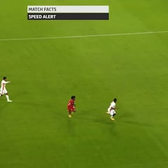 Esta carrera de Coman es la sexta más rápida de la historia del fútbol: ¡35,89 km/h!