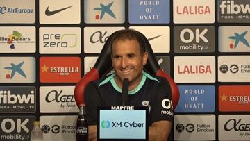 El entrenador del Mallorca, Jagoba Arrasate, en rueda de prensa.