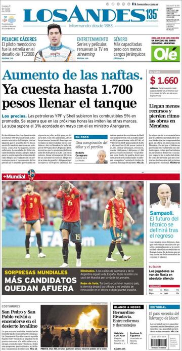 Las portadas de la prensa tras la eliminación de España