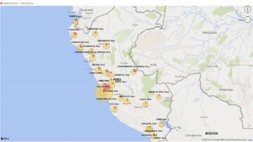 Mapa de casos por coronavirus por departamento en Perú: hoy, 16 de junio