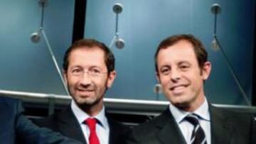 <b>SE ACABÓ. </b>Ferrer, Ingla, Rosell y Benedito ayer en TV3, antes de comenzar el último debate.
