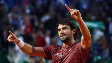 Tennis - ATP Masters 1000 - Monte Carlo Masters - Monte Carlo Country Club, Roquebrune-Cap-Martin, France - April 10, 2026 Monaco's Valentin Vacherot celebrates winning his quarter final match against Australia's Alex de Minaur REUTERS/Manon Cruz