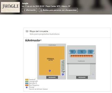 Mapa de concierto de Jungle