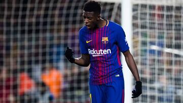 Demb&eacute;l&eacute;, en el partido ante el Girona.