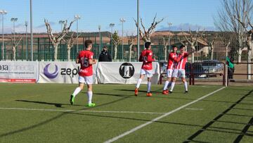 Imagen del partido entre el filial del Logro&ntilde;&eacute;s y el Tedeon.