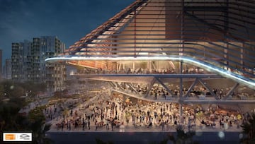 Detalle de las terrazas que tendrá el Casal España Arena de València.