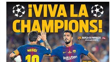 El regreso de la Champions, en las portadas de Barcelona